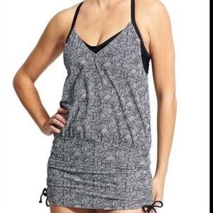 Athleta Tankini Laguna Side Scrunch Swimsuit Dress Underwire Cups 34B/C